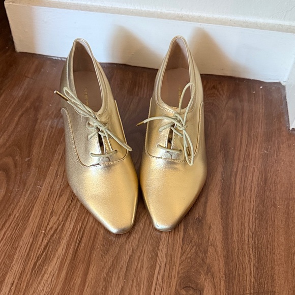 INTENTIONALLY BLANK Gold Flats - Picture 1 of 4